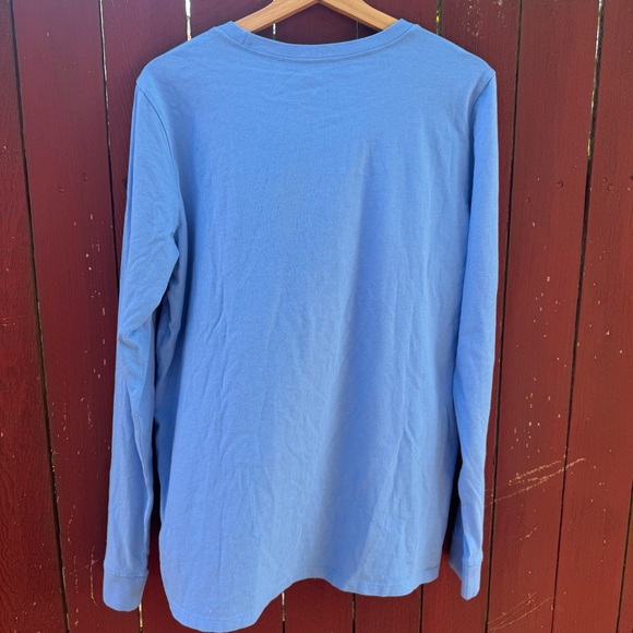 Life Is Good Blue Long Sleeve Tee | Dog Holiday Winter Print Large - Picture 4 of 5